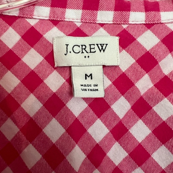 Pink, gingham print, flannel/button-up from J.Crew, size M perfect condition - Picture 4 of 4